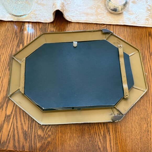 VTG Octagon Faux wood mirror with beveled mirror - Picture 7 of 15